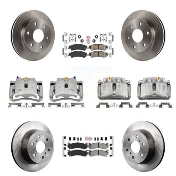 Front Rear Brake Caliper Rotors & Ameribrakes Pad Kit (10Pc) For GMC Sierra 1500 Classic KC8-102554N