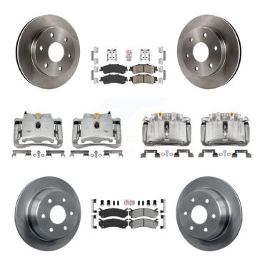 Front Rear Brake Caliper Rotor & Ameribrakes Pad Kit (10Pc) For Chevrolet Silverado 1500 KC8-102556N