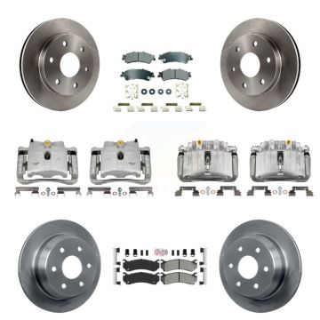 Front Rear Brake Caliper Rotor Semi-Metallic Pad Kit (10Pc) For Chevrolet Silverado 1500 KC8-102558N