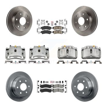 Front Rear Brake Caliper Rotor & Ameribrakes Pad Kit (10Pc) For Chevrolet Silverado 1500 KC8-102560N