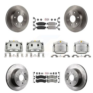 Front Rear Brake Caliper Rotor Semi-Metallic Pad Kit (10Pc) For Chevrolet Silverado 1500 KC8-102580N
