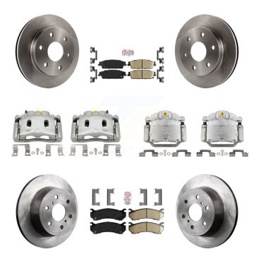 Front Rear Disc Brake Caliper Rotors Ceramic Pad Kit (10Pc) For Chevrolet Silverado 1500 KC8-102581N