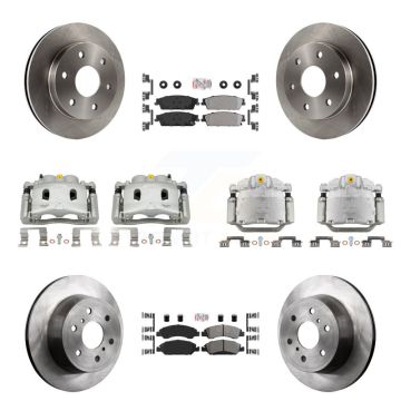 Front Rear Disc Brake Caliper Rotor And Semi-Metallic Pad Kit (10Pc) For GMC Sierra 1500 KC8-102585N