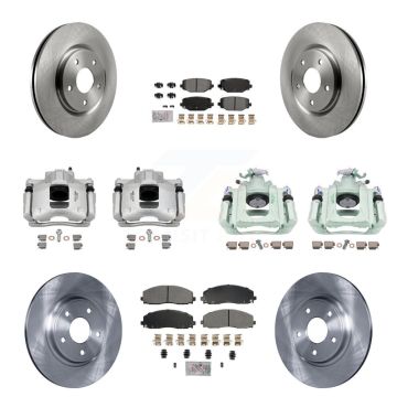 Front Rear Disc Brake Caliper Rotors And Semi-Metallic Pads Kit (10Pc) For Ram C/V KC8-102597N