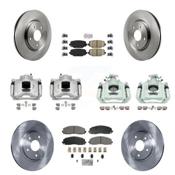 Front Rear Disc Brake Caliper Rotors And Ameribrakes Pads Kit (10Pc) For Ram C/V KC8-102603N