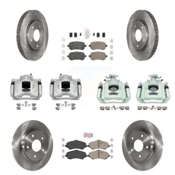 Front Rear Brake Caliper Rotor Ceramic Pad Kit (10Pc) For Dodge Grand Caravan Chrysler & KC8-102609N