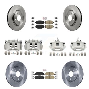Front Rear Disc Brake Caliper Rotor & Ceramic Pad Kit (10Pc) For 2014-2020 Dodge Journey KC8-102619N