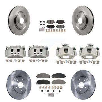 Front Rear Disc Brake Caliper Rotor Semi-Metallic Pad Kit (10Pc) For Dodge Grand Caravan KC8-102623N