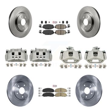 Front Rear Disc Brake Caliper Rotors And Ceramic Pads Kit (10Pc) For Dodge Grand Caravan KC8-102625N