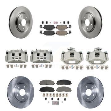 Front Rear Disc Brake Caliper Rotor & Ameribrakes Pad Kit (10Pc) For Dodge Grand Caravan KC8-102626N