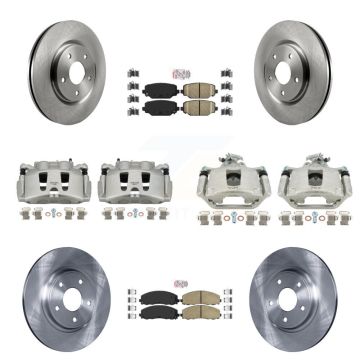 Front Rear Disc Brake Caliper Rotors And Ceramic Pads Kit (10Pc) For Dodge Grand Caravan KC8-102628N