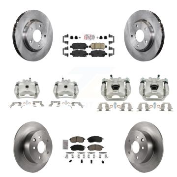 Front Rear Disc Brake Caliper Rotors And Ceramic Pads Kit (10Pc) For Nissan Sentra KC8-102645N