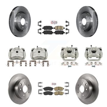 Front Rear Brake Caliper Rotors Ceramic Pad Kit (10Pc) For 10 Nissan Altima S SL Base SR KC8-102659N