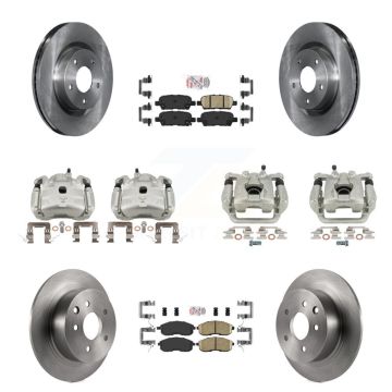 Front Rear Brake Caliper Rotors Ceramic Pad Kit (10Pc) For 10 Nissan Altima S SL Base SR KC8-102660N