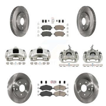 Front Rear Disc Brake Caliper Rotor & Ceramic Pad Kit (10Pc) For 2009-2011 Dodge Journey KC8-102663N