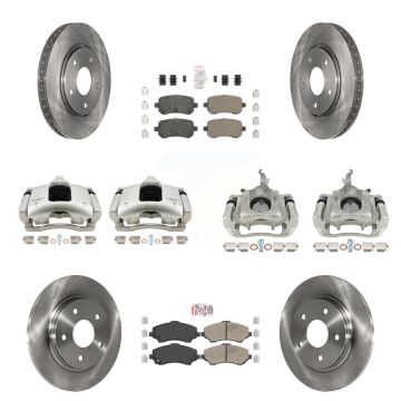 Front Rear Disc Brake Caliper Rotor & Ceramic Pad Kit (10Pc) For 2009-2011 Dodge Journey KC8-102664N