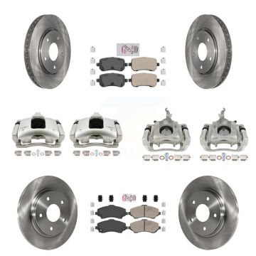 Front Rear Disc Brake Caliper Rotor & Ceramic Pad Kit (10Pc) For 2009-2011 Dodge Journey KC8-102665N