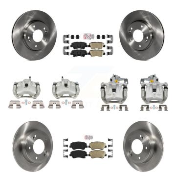 Front Rear Brake Caliper Rotor & Ceramic Pad Kit (10Pc) For Hyundai Elantra GT Kia Forte KC8-102670N