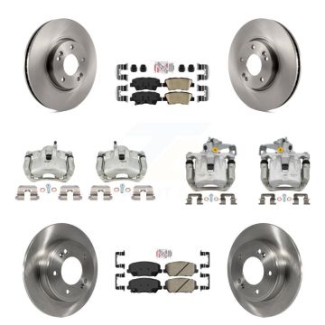 Front Rear Brake Caliper Rotor & Ceramic Pad Kit (10Pc) For 2014 Kia Forte SX with Sedan KC8-102672N