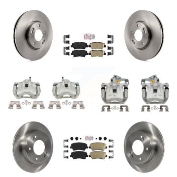 Front Rear Brake Caliper Rotor & Ceramic Pad Kit (10Pc) For 2014 Kia Forte SX with Sedan KC8-102673N