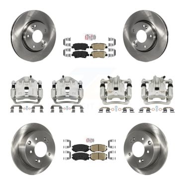 Front Rear Disc Brake Caliper Rotors And Ceramic Pads Kit (10Pc) For 2012-2013 Kia Soul KC8-102690N