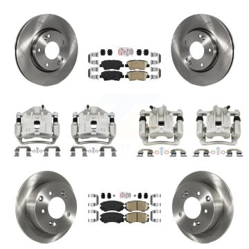 Front Rear Disc Brake Caliper Rotors And Ceramic Pads Kit (10Pc) For 2012-2013 Kia Soul KC8-102691N