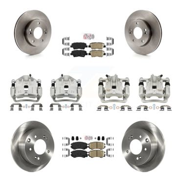 Front Rear Disc Brake Caliper Rotor & Ceramic Pad Kit (10Pc) For 2010-2011 Kia Soul 1.6L KC8-102697N