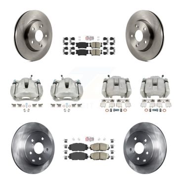 Front Rear Disc Brake Caliper Rotors And Ceramic Pads Kit (10Pc) For Toyota RAV4 LE KC8-102738N
