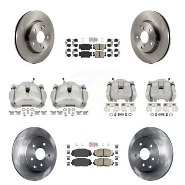 Front Rear Disc Brake Caliper Rotors And Ceramic Pads Kit (10Pc) For Toyota RAV4 LE KC8-102742N