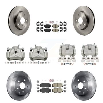 Front Rear Disc Brake Caliper Rotors Ceramic Pad Kit (10Pc) For 2013-2018 Toyota RAV4 LE KC8-102746N
