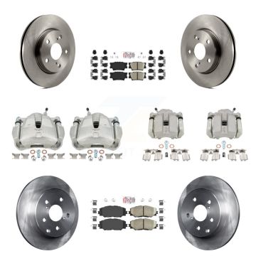 Front Rear Disc Brake Caliper Rotors And Ceramic Pads Kit (10Pc) For Toyota RAV4 KC8-102756N