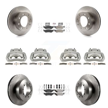 Front Rear Brake Caliper Rotors & Semi-Metallic Pad Kit (10Pc) For Ford E-550 Super Duty KC8-102765N