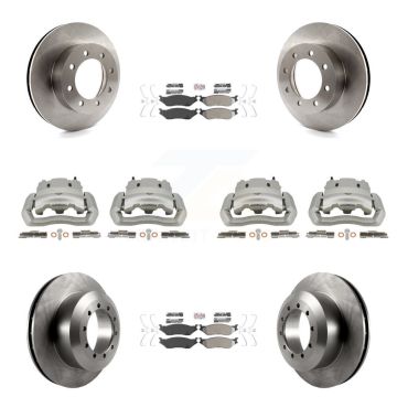 Front Rear Brake Caliper Rotors & Semi-Metallic Pad Kit (10Pc) For Ford E-550 Super Duty KC8-102766N