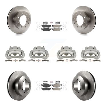 Front Rear Brake Caliper Rotors & Semi-Metallic Pad Kit (10Pc) For Ford E-550 Super Duty KC8-102770N
