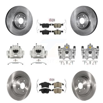 Front Rear Brake Caliper Rotors & Ameribrakes Pad Kit (10Pc) For Ford Fusion Lincoln MKZ KC8-102771N
