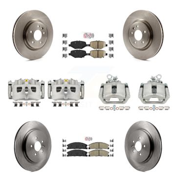 Front Rear Disc Brake Caliper Rotors Ceramic Pad Kit (10Pc) For 2013 Ford Explorer Sport KC8-102783N