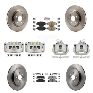 Front Rear Brake Caliper Rotor & Ameribrakes Pad Kit (10Pc) For 2013 Ford Explorer Sport KC8-102785N