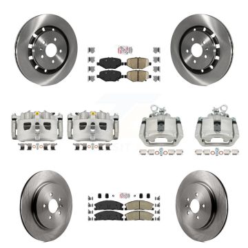 Front Rear Disc Brake Caliper Rotor Ceramic Pad Kit (10Pc) For Ford Explorer Flex Taurus KC8-102790N
