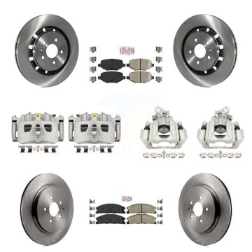 Front Rear Disc Brake Caliper Rotors And Ceramic Pads Kit (10Pc) For 2016 Lincoln MKS KC8-102809N