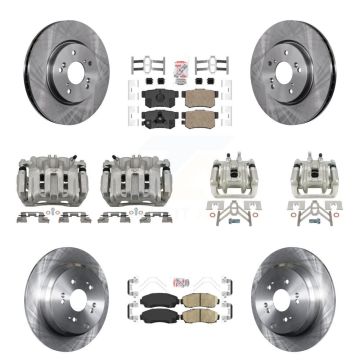 Front Rear Disc Brake Caliper Rotors And Ceramic Pad Kit (10Pc) For Honda CR-V Acura RDX KC8-102818N