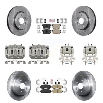 Front Rear Disc Brake Caliper Rotors And Ceramic Pads Kit (10Pc) For Acura RDX KC8-102819N