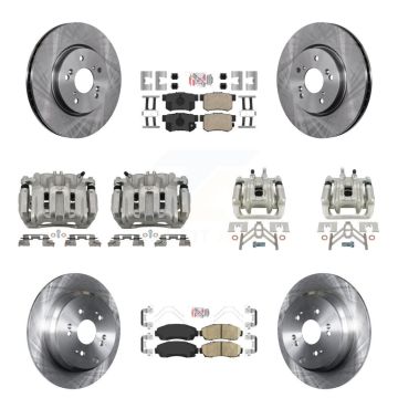 Front Rear Disc Brake Caliper Rotors And Ceramic Pads Kit (10Pc) For Acura RDX KC8-102820N
