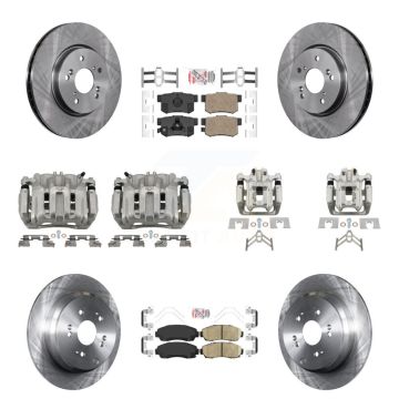 Front Rear Disc Brake Caliper Rotors And Ceramic Pads Kit (10Pc) For Honda CR-V KC8-102828N
