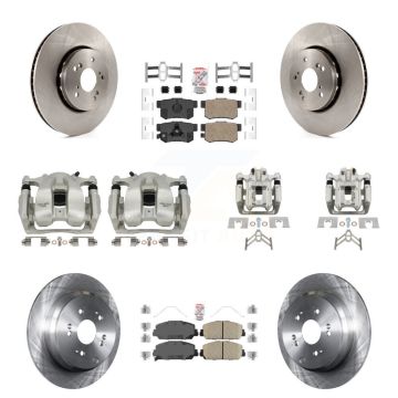 Front Rear Disc Brake Caliper Rotors And Ceramic Pads Kit (10Pc) For 2016-2018 Acura RDX KC8-102833N