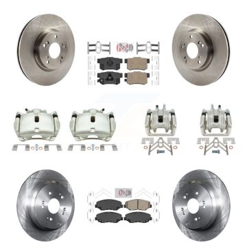 Front Rear Disc Brake Caliper Rotors And Ceramic Pad Kit (10Pc) For 2005-2006 Honda CR-V KC8-102835N