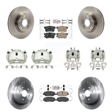 Front Rear Disc Brake Caliper Rotors And Ceramic Pad Kit (10Pc) For 2005-2006 Honda CR-V KC8-102836N