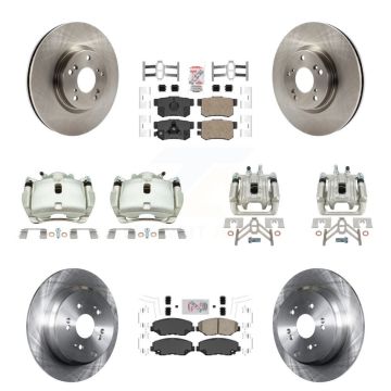 Front Rear Disc Brake Caliper Rotors And Ceramic Pad Kit (10Pc) For 2005-2006 Honda CR-V KC8-102838N