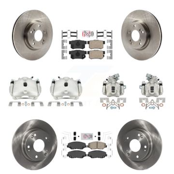 Front Rear Disc Brake Caliper Rotor And Ceramic Pad Kit (10Pc) For Honda Civic Acura ILX KC8-102842N