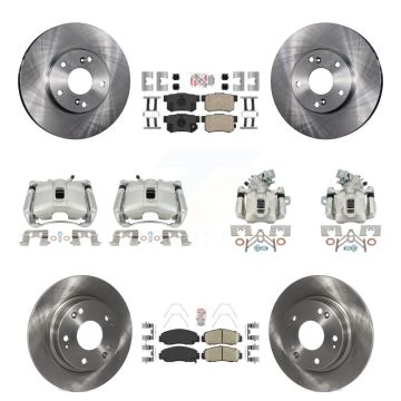 Front Rear Disc Brake Caliper Rotors And Ceramic Pads Kit (10Pc) For Acura CSX KC8-102843N