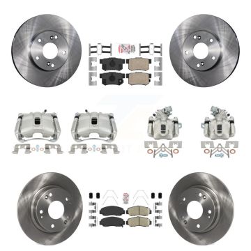 Front Rear Disc Brake Caliper Rotors And Ceramic Pads Kit (10Pc) For Acura CSX KC8-102846N